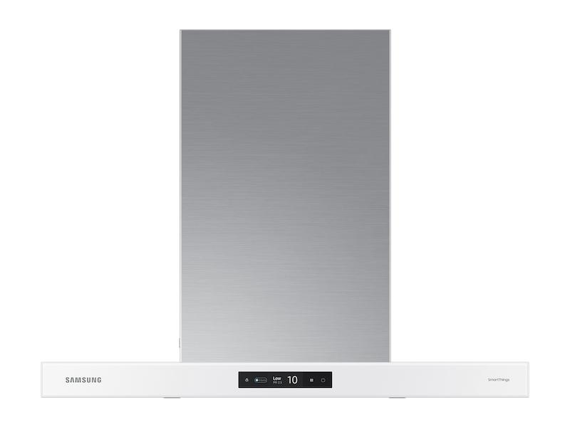 30" Bespoke Smart Wall Mount Hood with LCD Display in Clean White