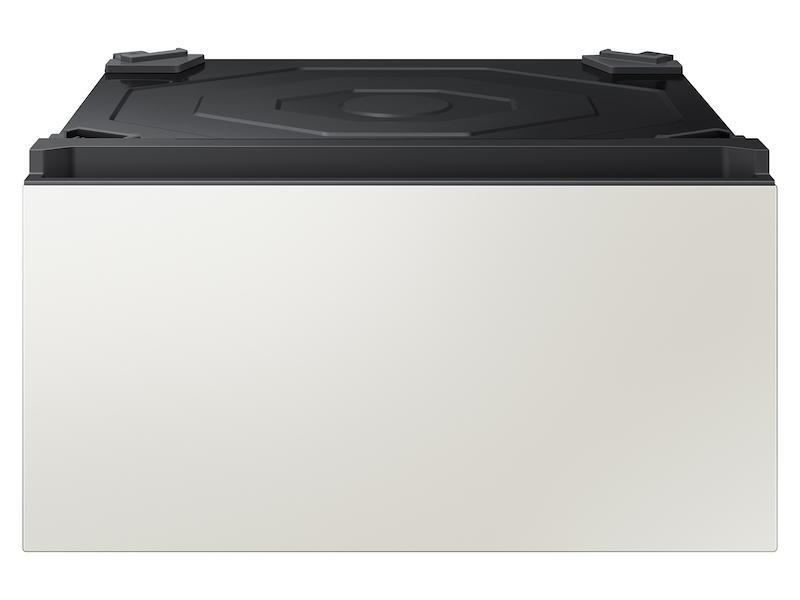 Bespoke 27" Wide Laundry Pedestal with Storage Drawer in Ivory