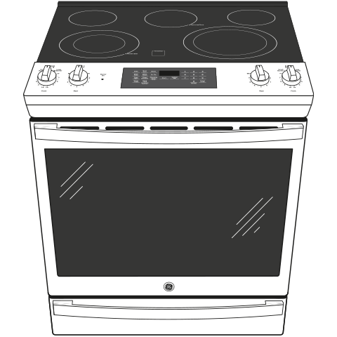 GE® 30" Slide-In Electric Convection Range with No Preheat Air Fry