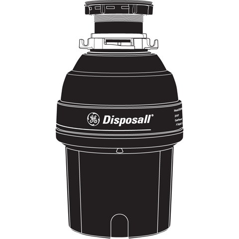GE DISPOSALL® 3/4 HP Continuous Feed Garbage Disposer - Non-Corded