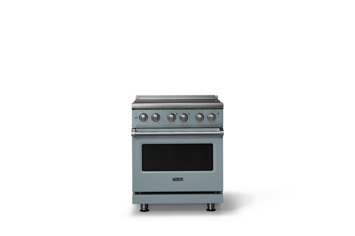 30"W. Electric Range (Finish: November Sky, Trim: Polished Chrome)