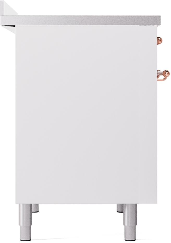 Nostalgie II 40 Inch Electric Freestanding Range in White with Copper Trim