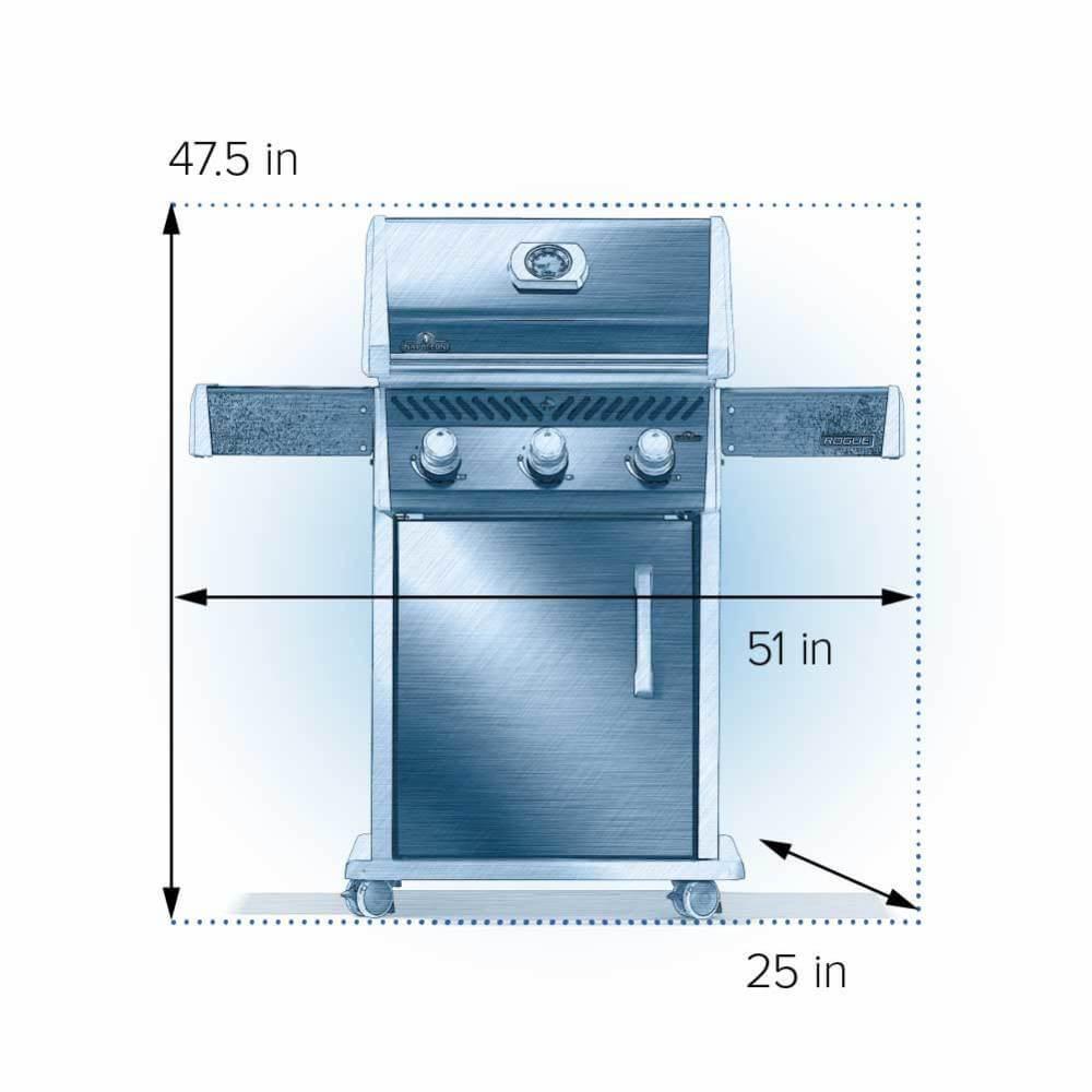Rogue 425 with Stainless Steel Grids , Natural Gas, Black