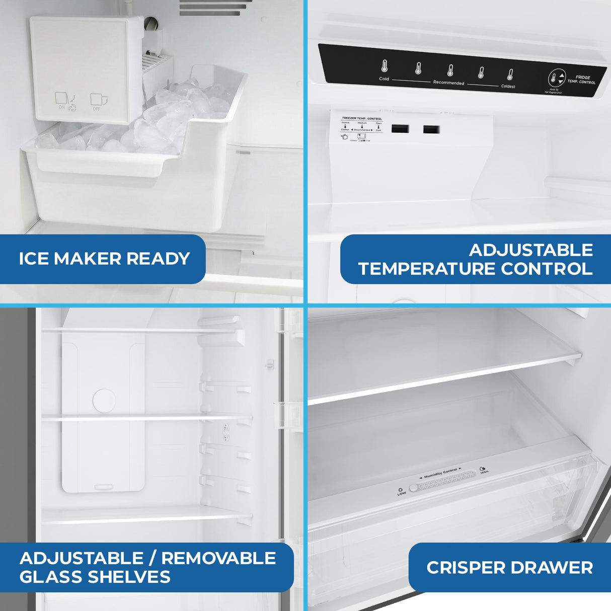 Avanti Frost-Free Apartment Size Garage-Ready Refrigerator, 14.6 cu. ft. Capacity, in Stainless Steel (AVFF146DLJ0SS)
