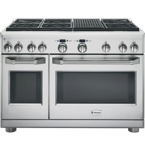 GE Monogram® 48" All Gas Professional Range with 6 Burners and Grill (Natural Gas)