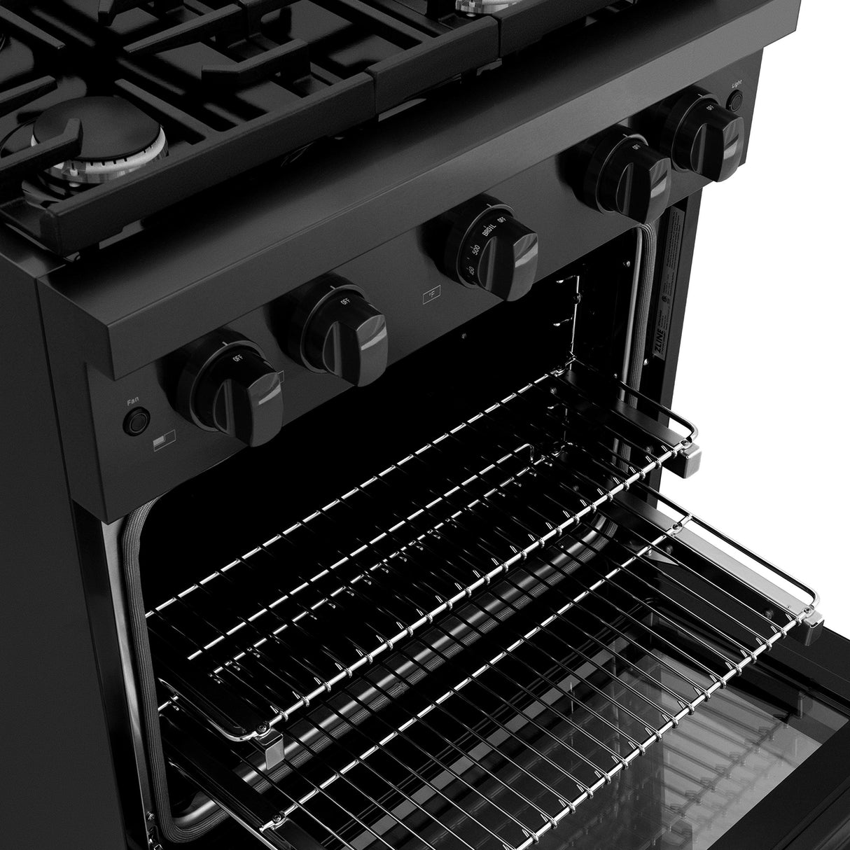 ZLINE 30 in. 4.2 cu. ft. 4 Burner Gas Range with Convection Gas Oven in Black Stainless Steel (SGRB-30)