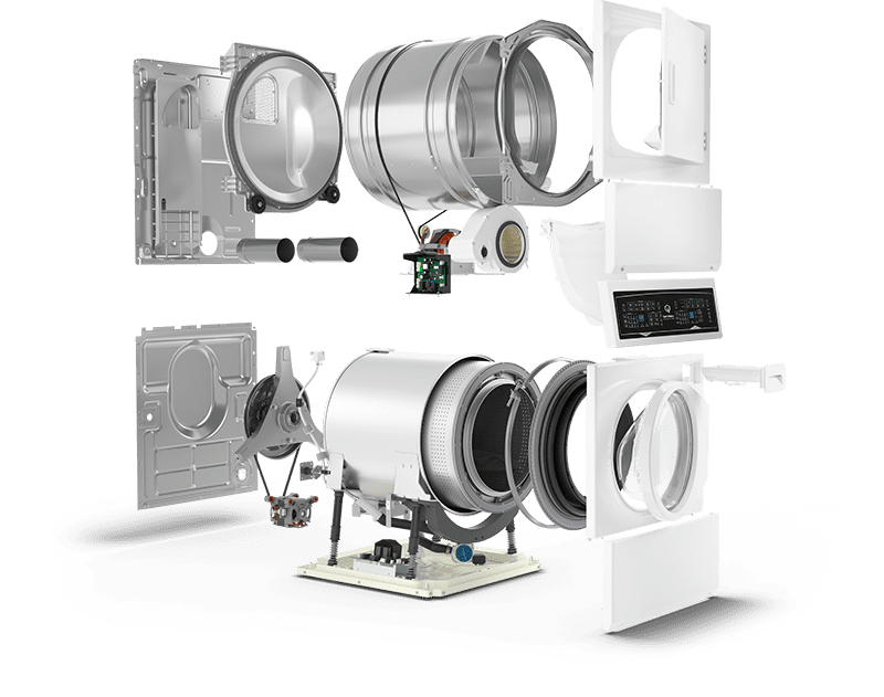 White Stacked Washer/Dryer: SF7 (Gas)
