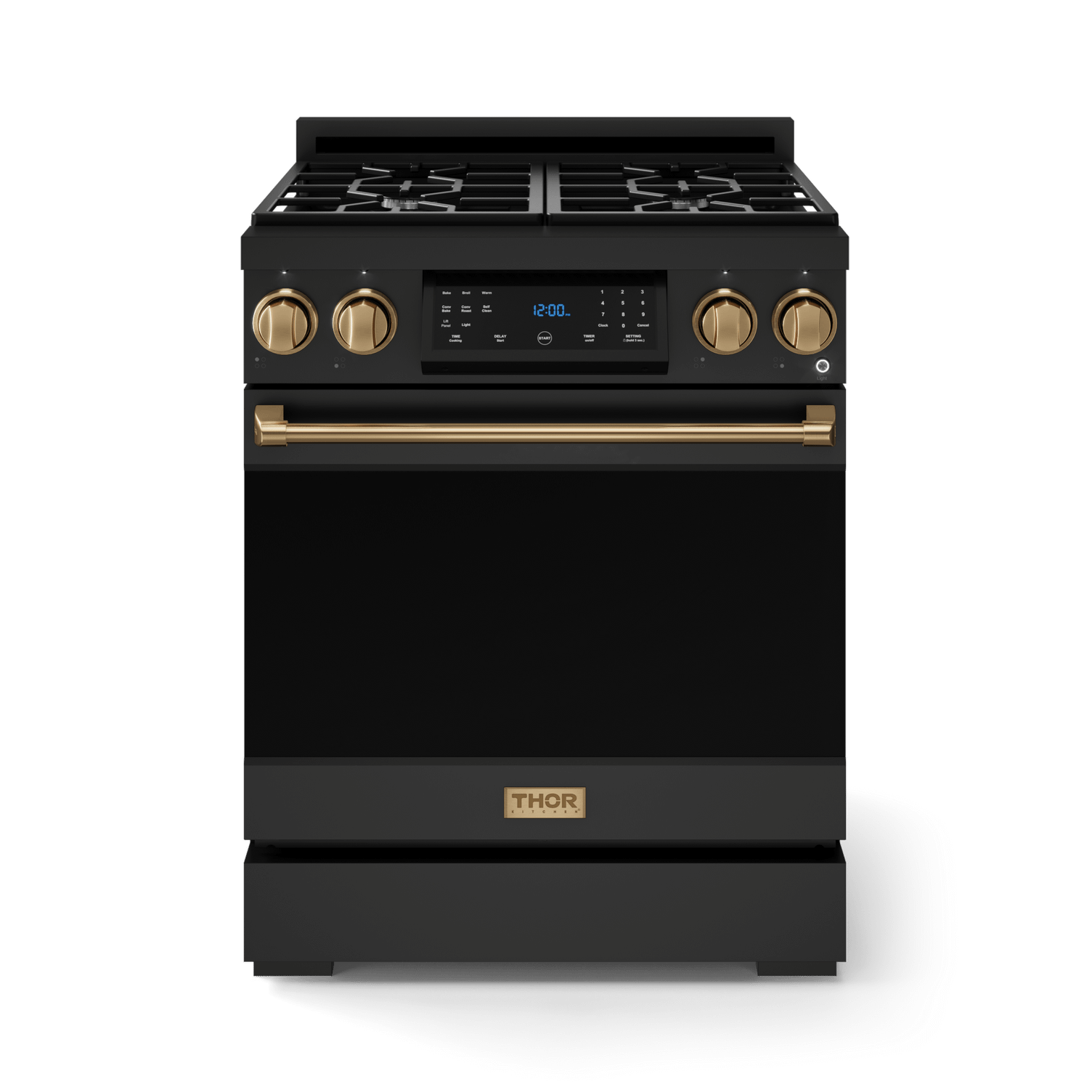 30 Inch Professional Gas Range With Tilt Panel Touch Control In Matte Black/bronze Gordon Ramsay Series - Rsg30b-brz