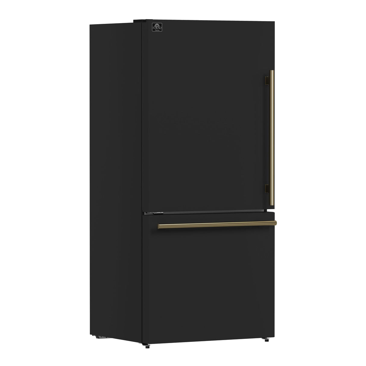 Forno Milano 2-Piece 62-Inch Freestanding Dual Bottom Freezer Refrigerator in Black - 34.4 cu.ft, Touch Control, Ice Maker