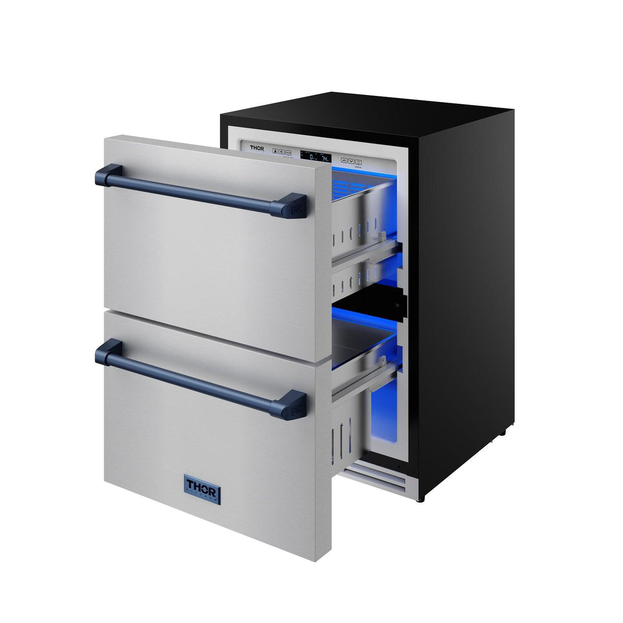 24 Inch Undercounter Built-in / Freestanding Drawer Freezer - Stainless Steel/blue Gordon Ramsay Series