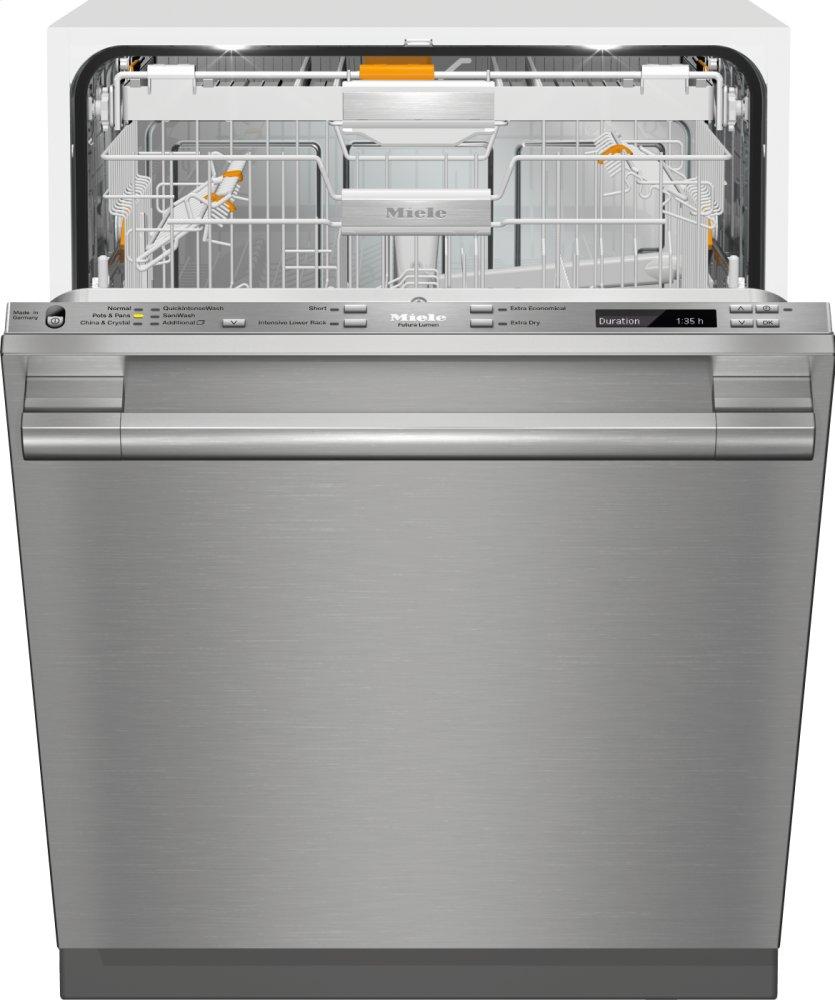 Fully-integrated, full-size dishwasher with hidden control panel, 3D+ cutlery tray and CleanTouch Steel panel