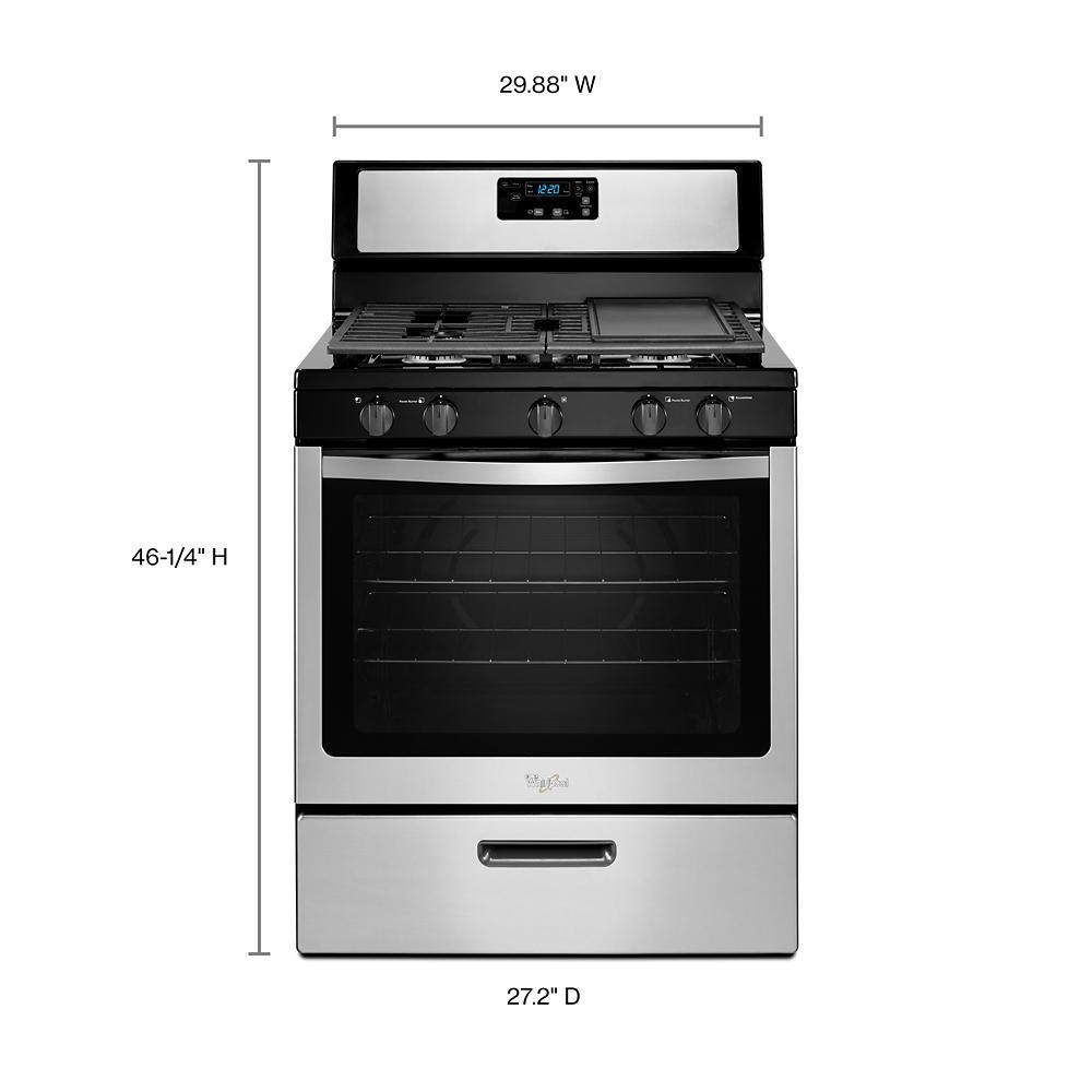 Whirlpool® 5.1 Cu. Ft. Freestanding 5-Burner Gas Stove