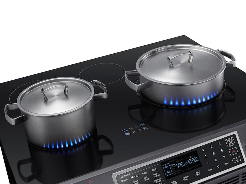 5.8 cu ft. Smart Slide-in Induction Range with Virtual Flame™ in Black Stainless Steel