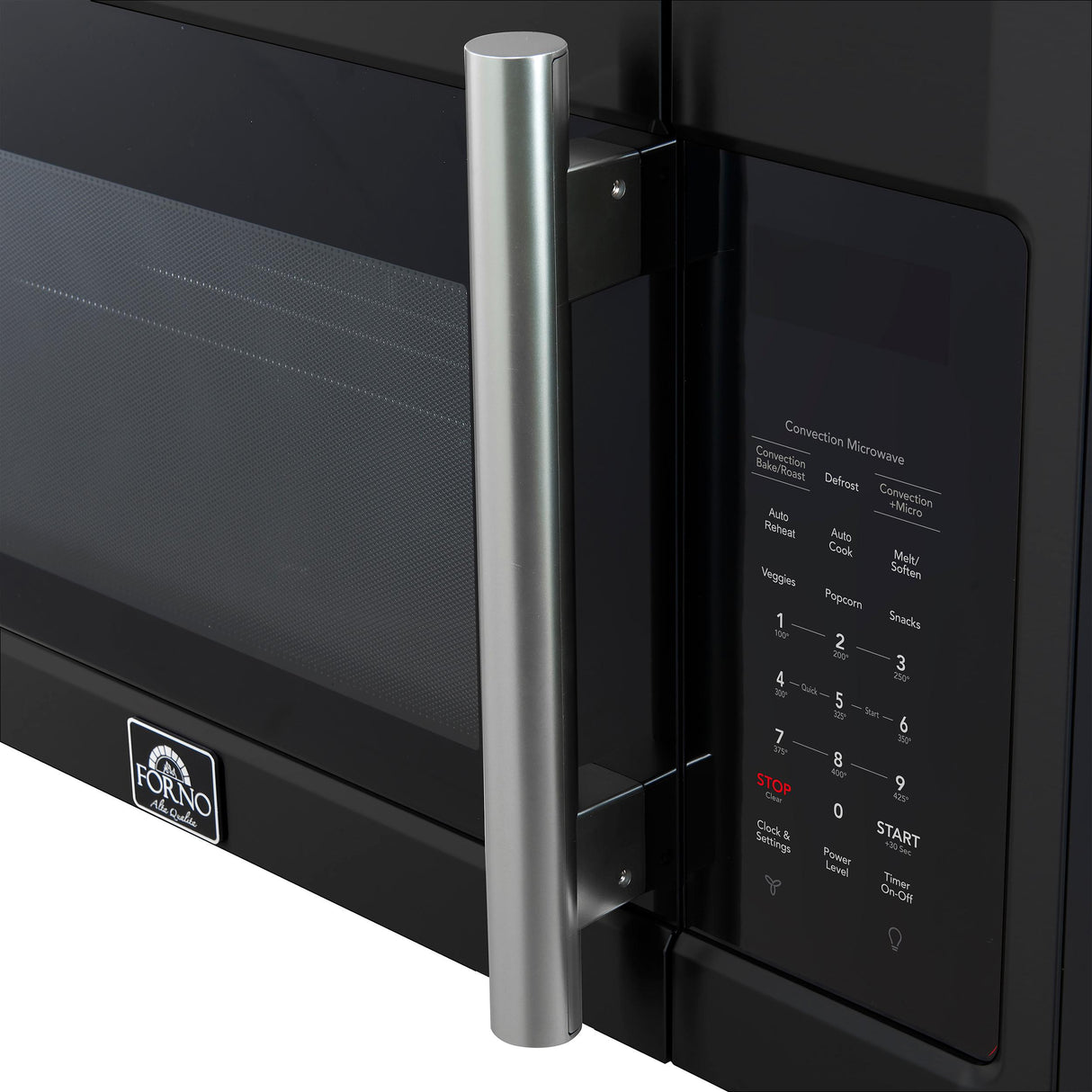 Forno Fornace 30-Inch Over the Range Convection Microwave, Black - 1.5 cu.ft, 300 CFM Vent, Touch Control, LED Light