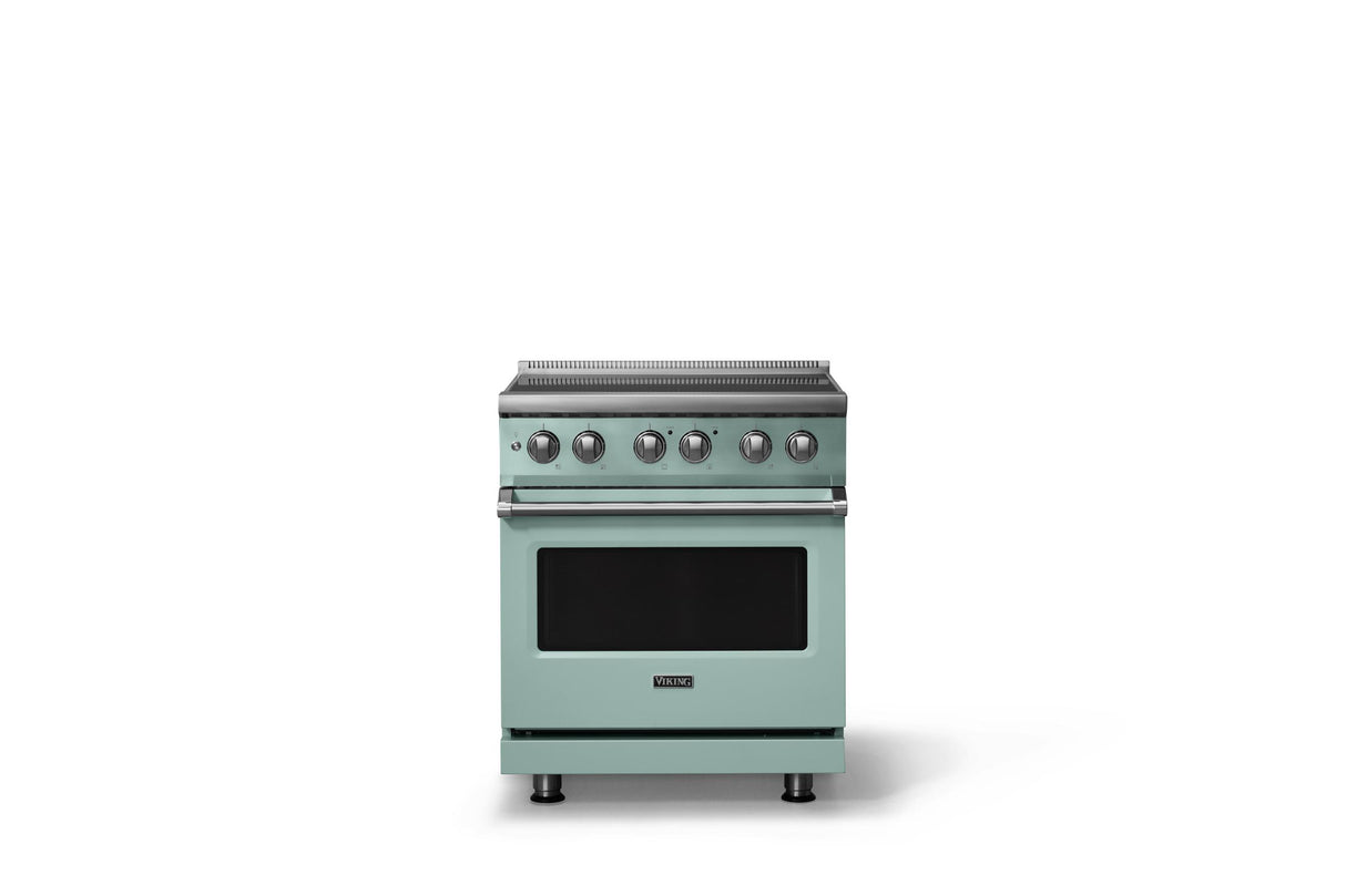 30"W. Induction Range (Finish: Splash, Trim: Polished Chrome)