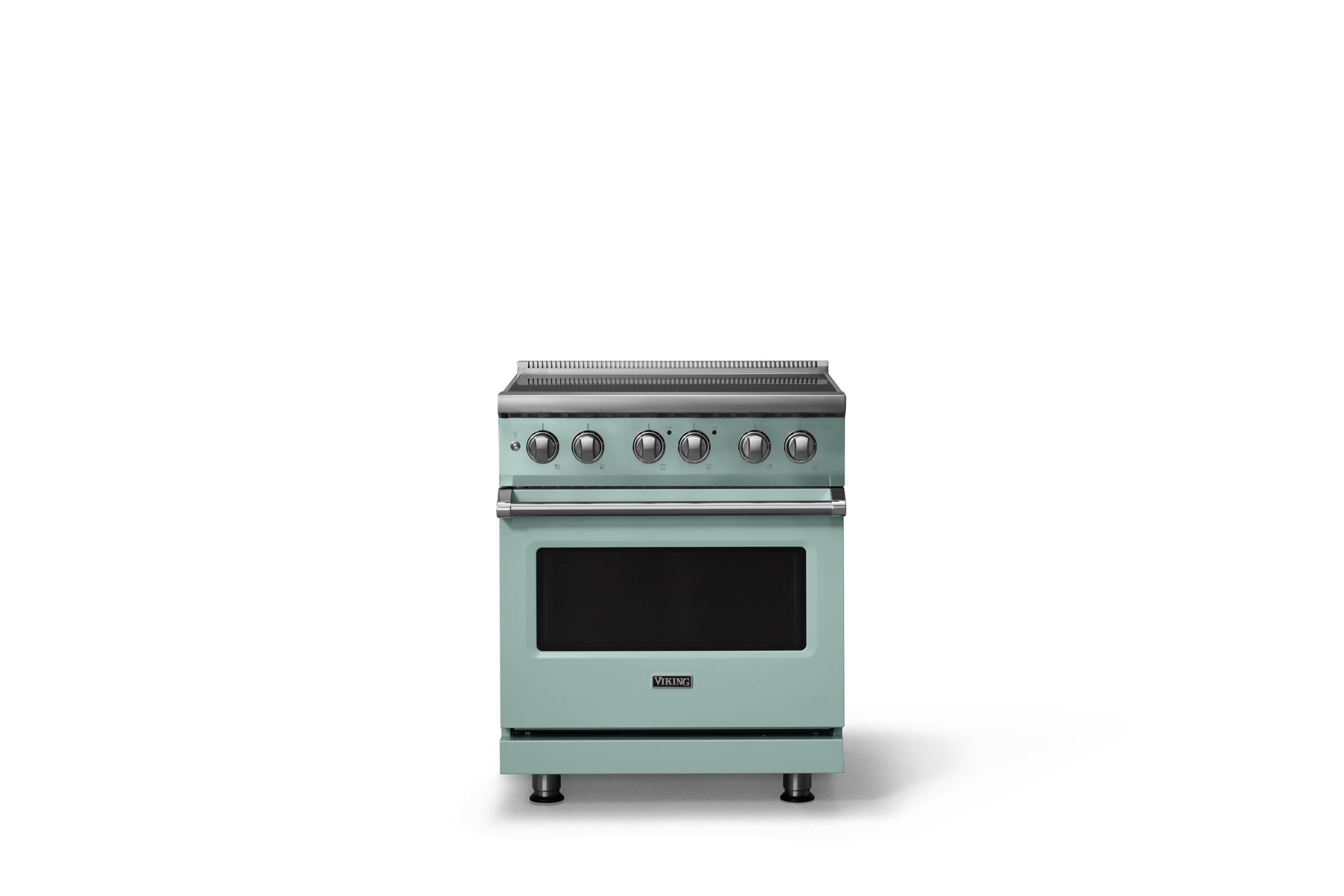 30"W. Induction Range (Finish: Splash, Trim: Polished Chrome)