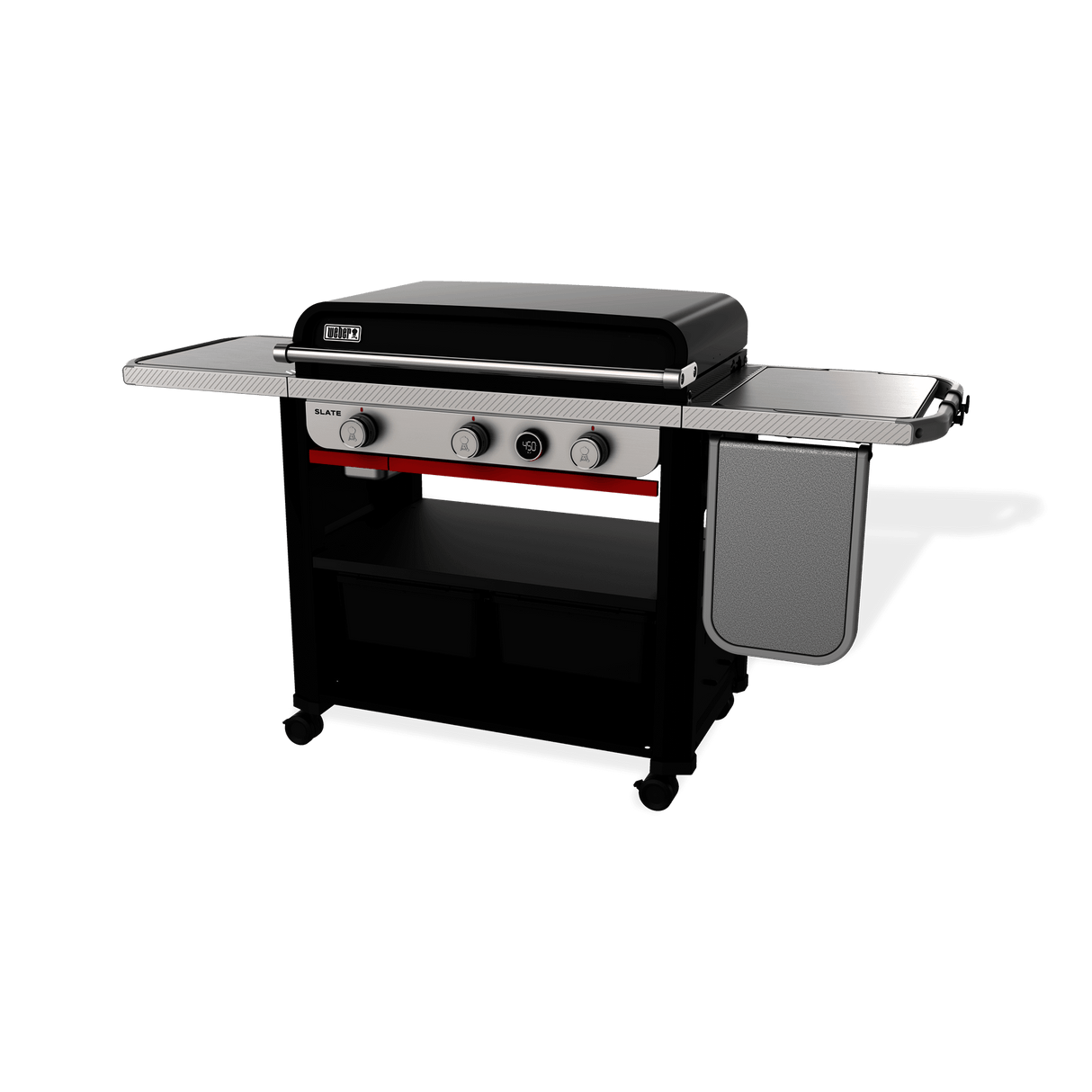 Slate® 30" Rust-Resistant Griddle with Extendable Side Table (Liquid Propane) - Black