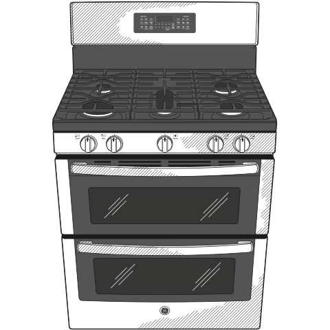 GE® 30" Free-Standing Gas Double Oven Convection Range