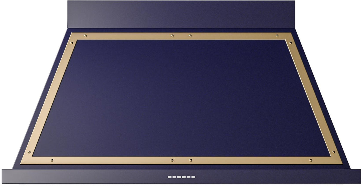 ILVE UANB48MBG Nostalgie 48" Hood in Midnight Blue with Brass trim