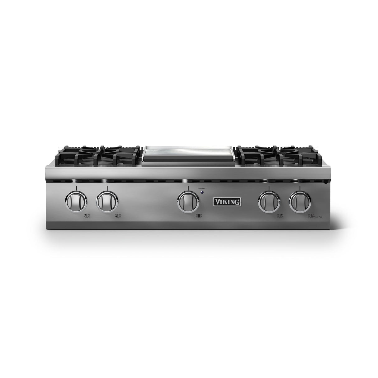 36"W. Gas Rangetop (Burner: 4g, Finish: Stainless Steel, Trim: Polished Chrome, Fuel: Propane)