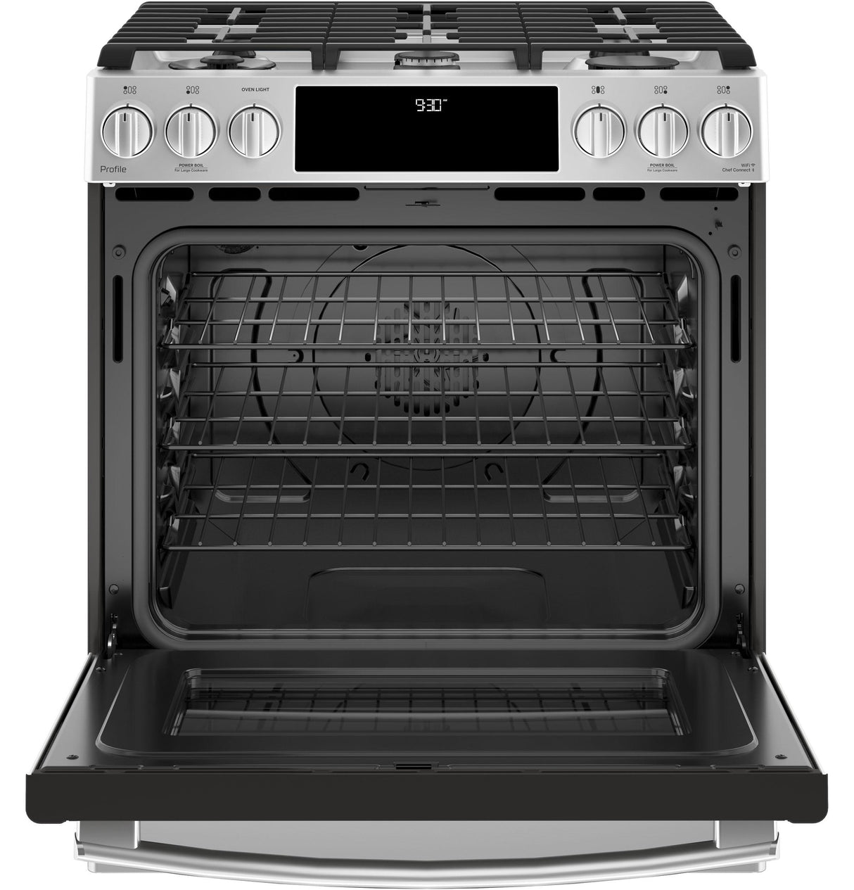 GE Profile™ 30" Smart Dual Fuel Slide-In Front-Control Range