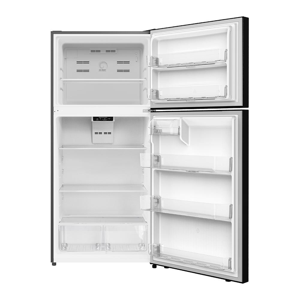 Verona VEFTF3018RBK 30 inch Top Freezer Refrigerator with 18.1 cu. ft. Total Capacity, LED Lighting, Reversible Doors, Gallon Door Storage, Recessed Handle, Energy Star (Black)