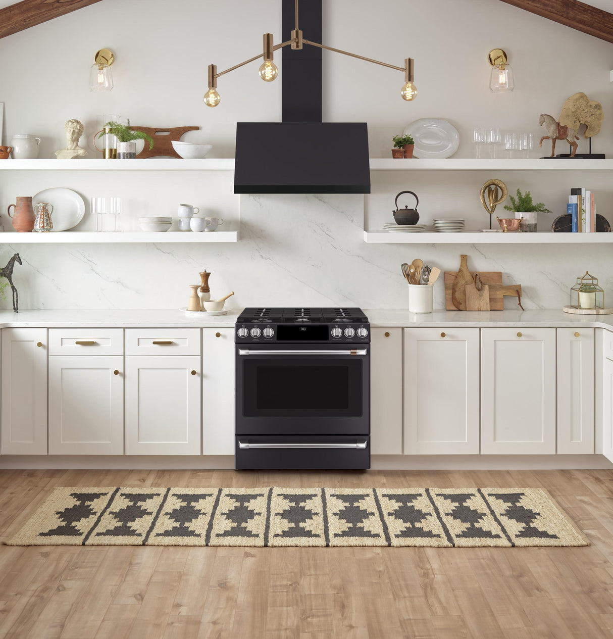 Café™ 30" Smart Slide-In, Front-Control, Gas Range with Convection Oven