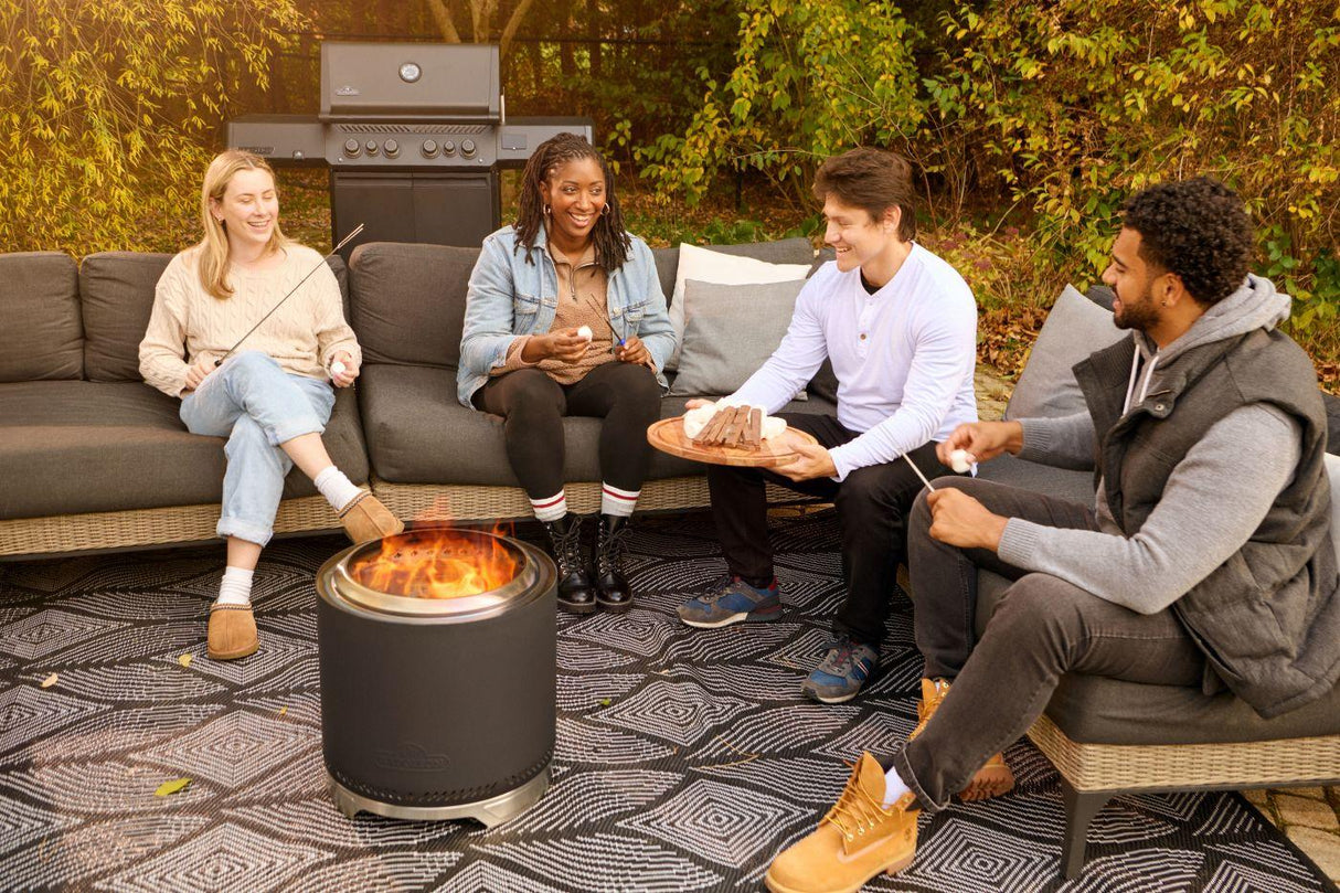 Timberwolf Smokeless Fire Pit 18-inch, Matte Black , Wood, Matte/Matt Black