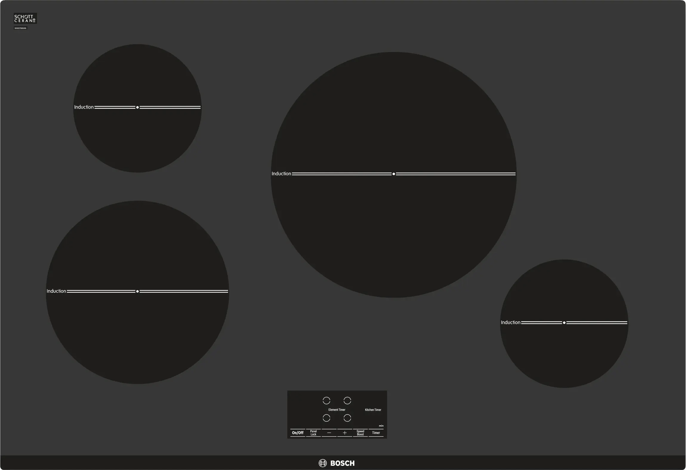 Series 4 Induction Cooktop 30" Black, Without Frame