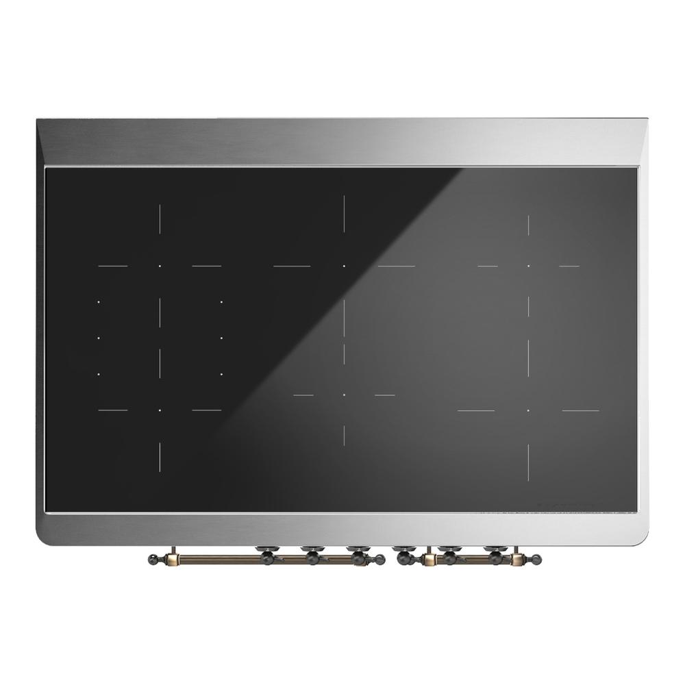 ILVE UMDIB40NR3AWB Majestic III 40 inch Induction Range with 6 Elements, 3.82 cu. ft. Total Oven Capacity (Triple Glass Door, Antique White, Burnished)