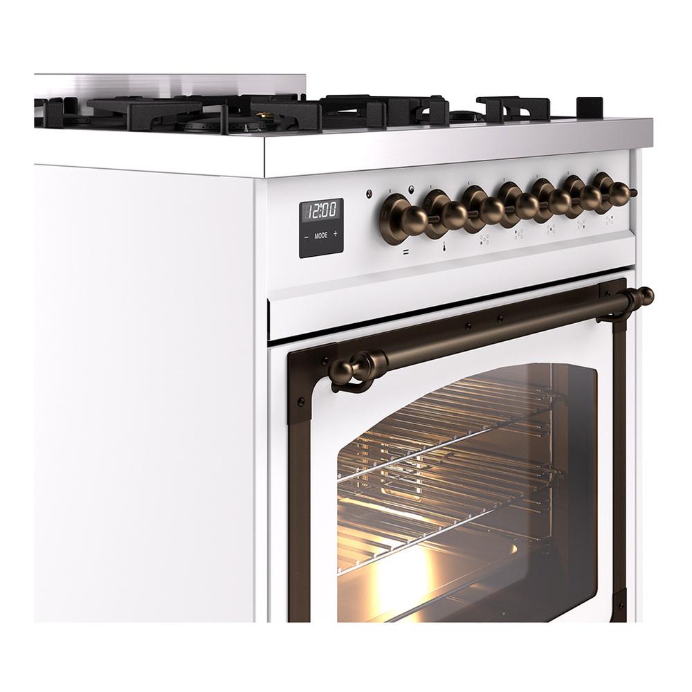 ILVE UN30NMPRAB Nostalgie II Noblesse 30 inch Dual Fuel Range (Natural Gas, Triple Glass Door, RAL, Burnished)