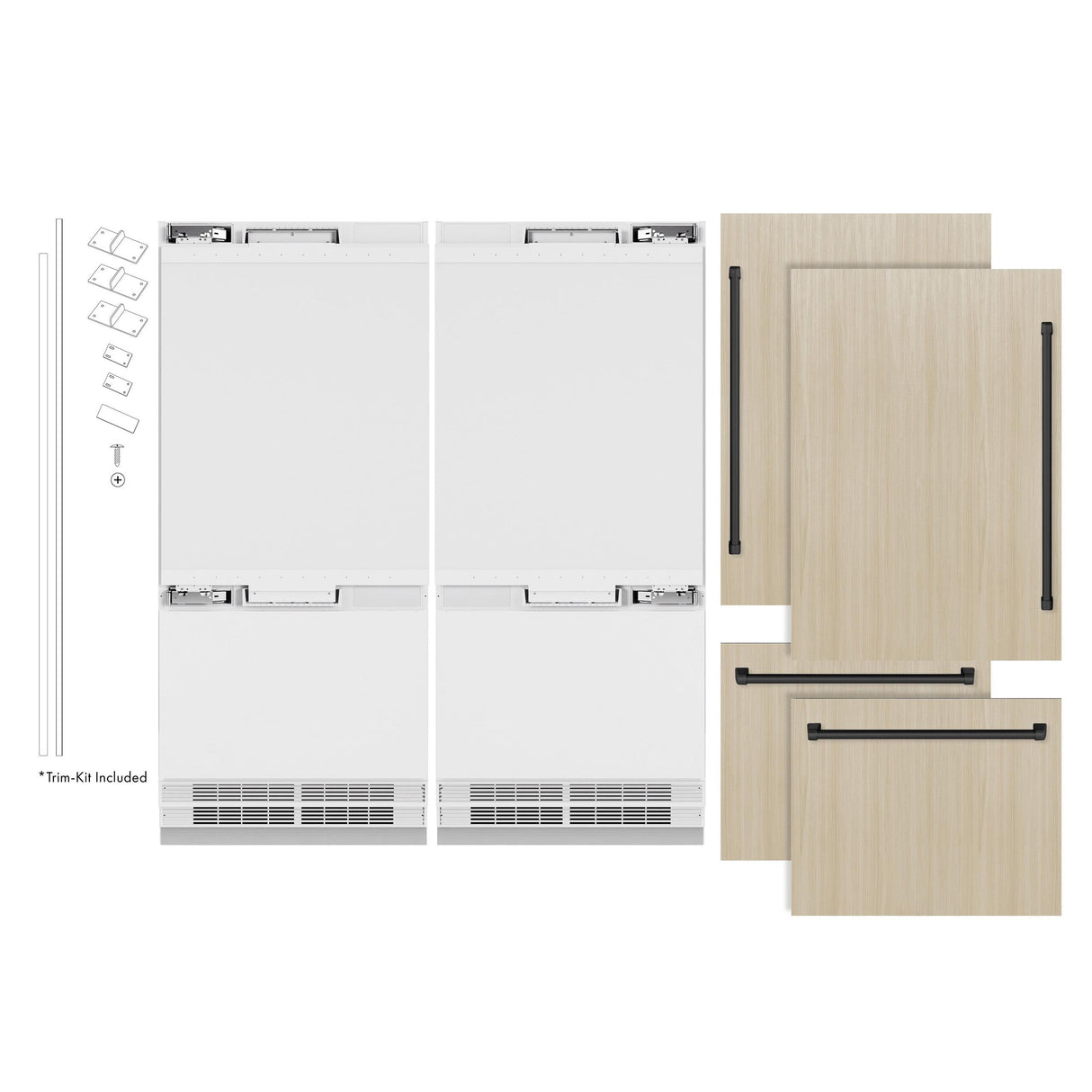ZLINE 36 in. 19.8 cu. ft. Built-In Bottom Freezer Refrigerator with Water Dispenser and Ice Maker in Stainless Steel (RBIT-304-36)