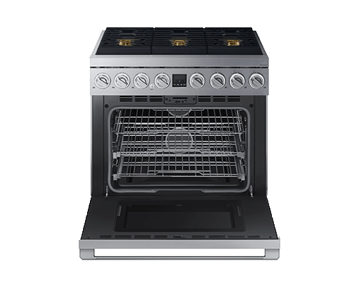 Transitional 36" Gas Range, Silver Stainless Steel, Natural Gas/Liquid Propane