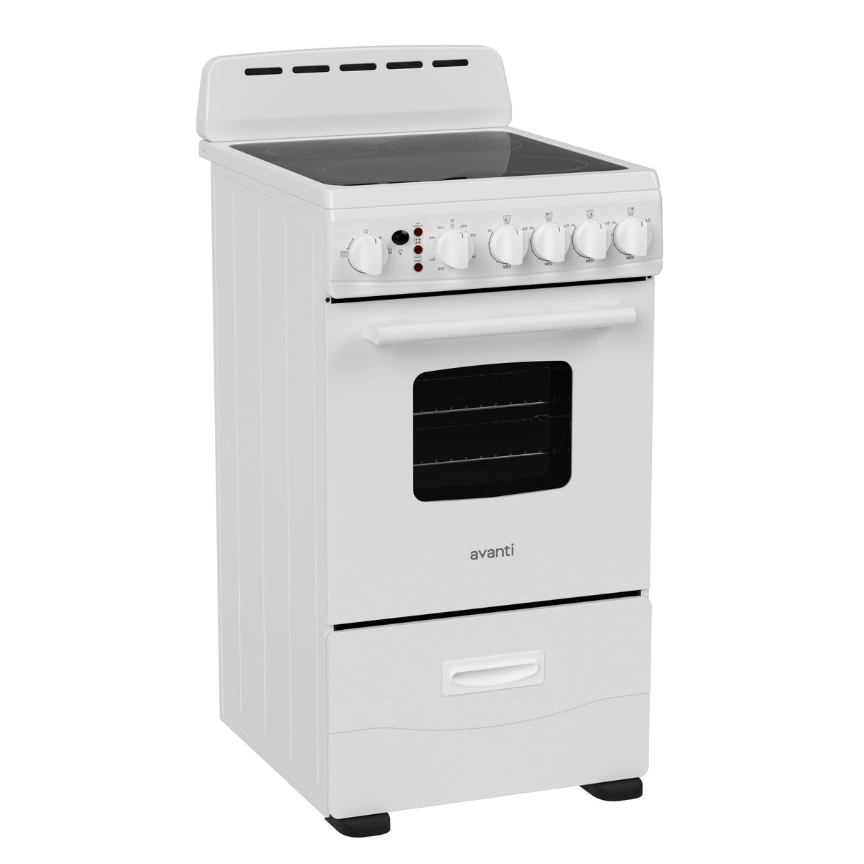 Avanti 20-Inch Freestanding Electric Range with Ceramic Glass Cooktop, in White (CERU200P0W)