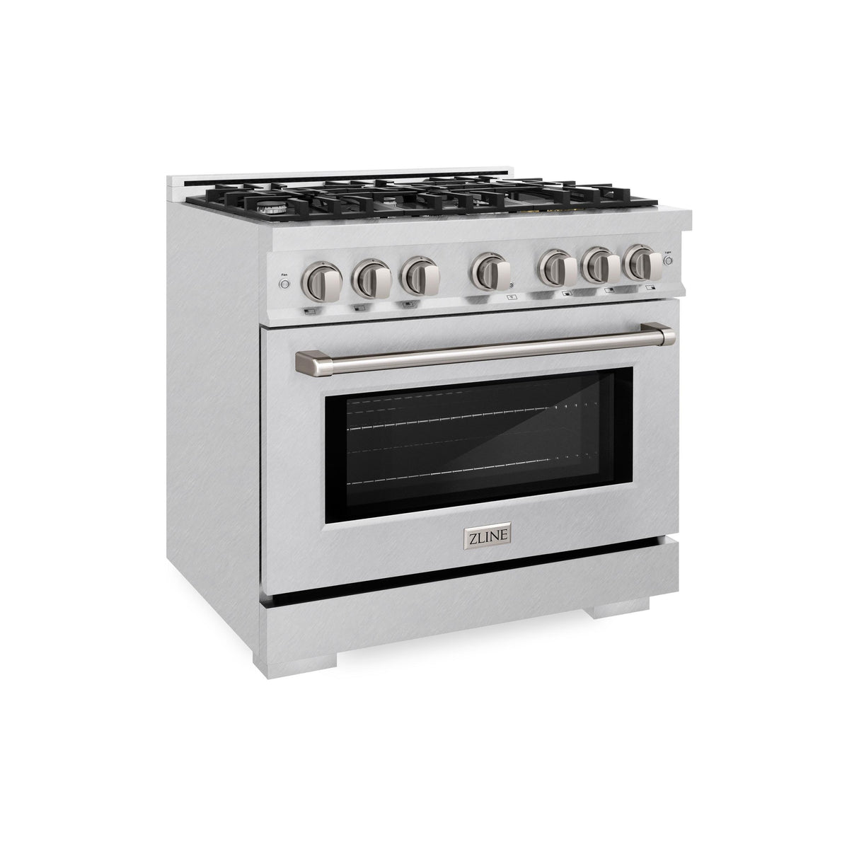 ZLINE 36 in. 5.2 cu. ft. Select Dual Fuel Range with 6 Burner Gas Cooktop and Electric Convection Oven in DuraSnow' Stainless Steel (HDRS-36)