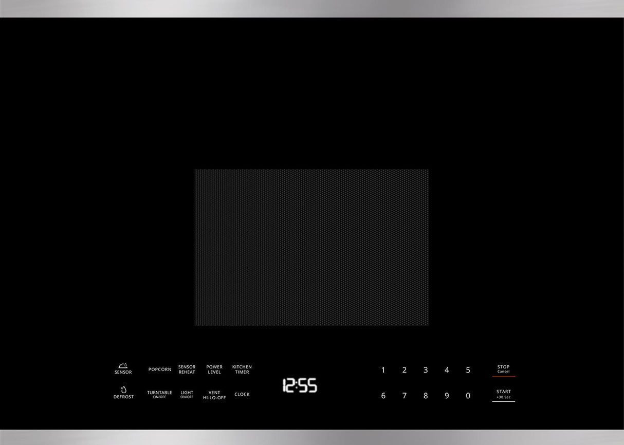 24" Over-The-Range Microwave Oven in Black Glass with Stainless Steel Trim