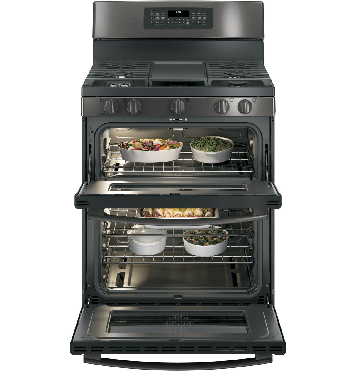 GE® 30" Free-Standing Gas Double Oven Convection Range