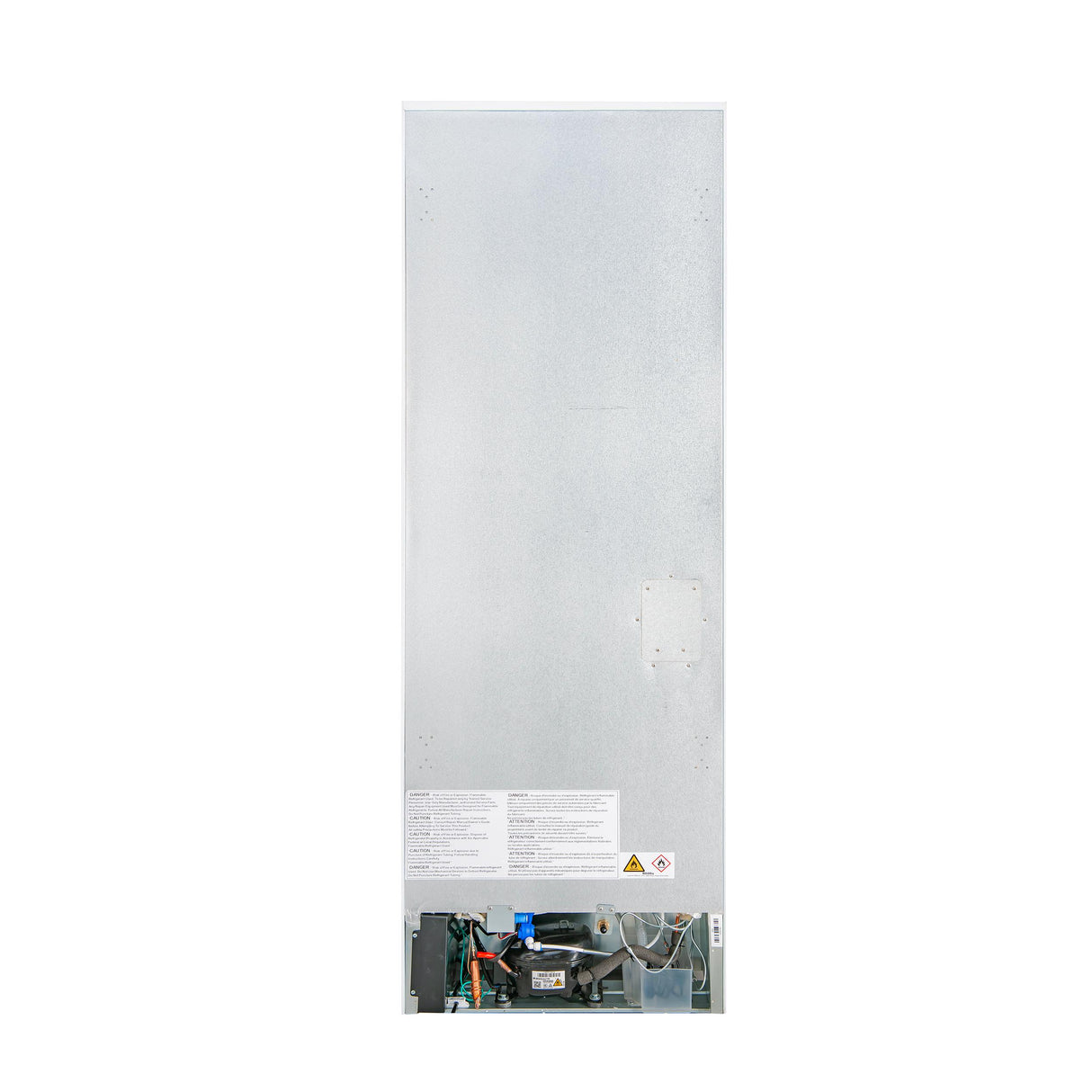 Custodia 24" Bottom Freezer, 10.3 cf., Left Swing, Ice Maker, Total No frost, White, Antique Brass handles