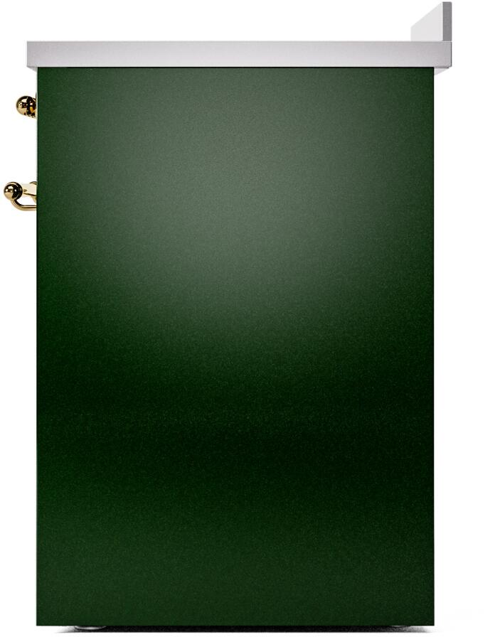 Nostalgie II 30 Inch Electric Freestanding Range in Emerald Green with Brass Trim