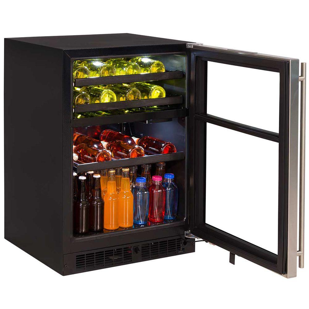24-In Built-In Dual Zone Wine And Beverage Center with Door Style - Stainless Steel Frame Glass, Door Swing - Right