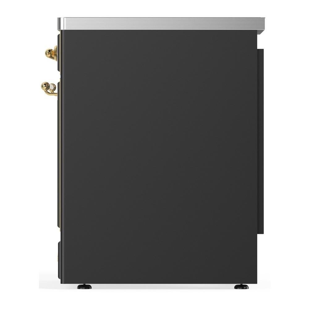 ILVE UMIB30NR3MGG Majestic III 30 inch Induction Range with 4 Elements, 4 cu. ft. Oven Capacity (Triple Glass Door, Graphite Matte, Brass)