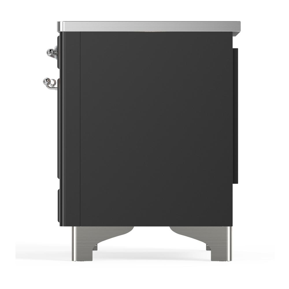 ILVE UMDIB40NR3MGC Majestic III 40 inch Induction Range with 6 Elements, 3.82 cu. ft. Total Oven Capacity (Triple Glass Door, Graphite Matte, Chrome)
