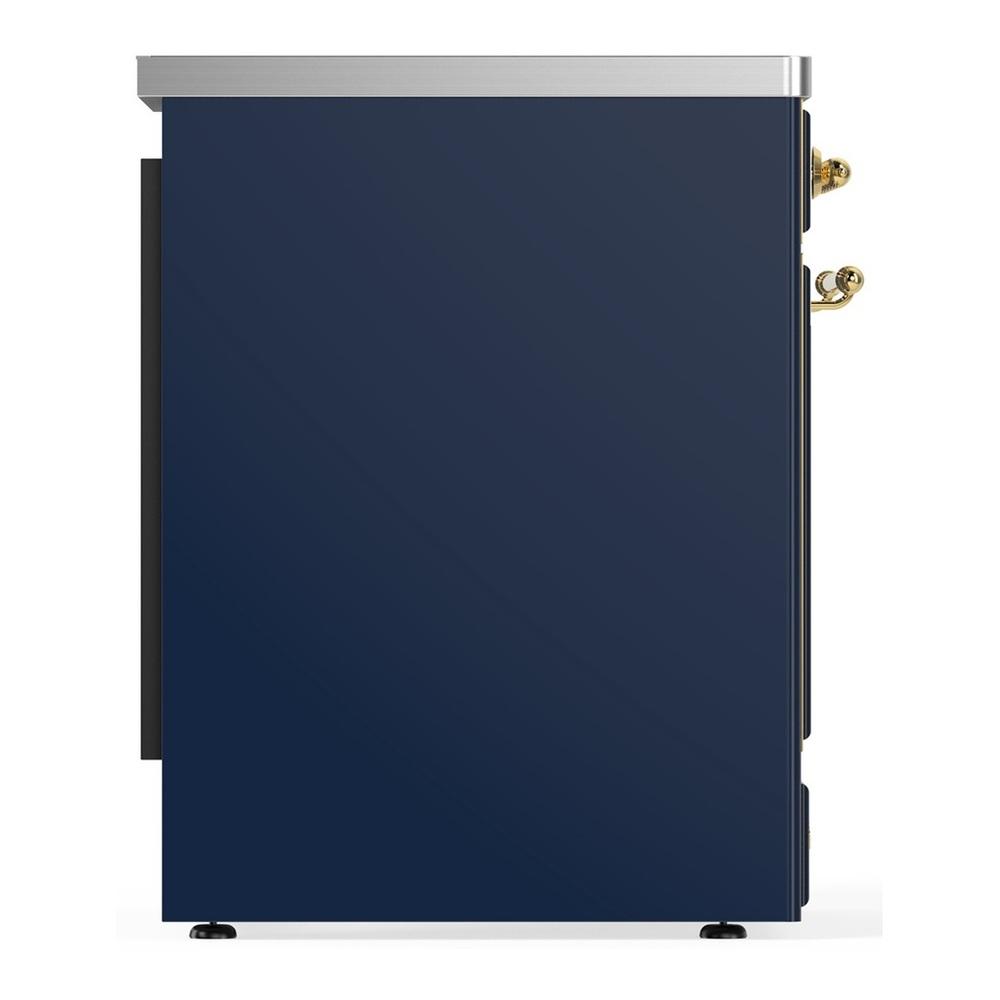 ILVE UMIB30NR3MBG Majestic III 30 inch Induction Range with 4 Elements, 4 cu. ft. Oven Capacity (Triple Glass Door, Midnight Blue, Brass)