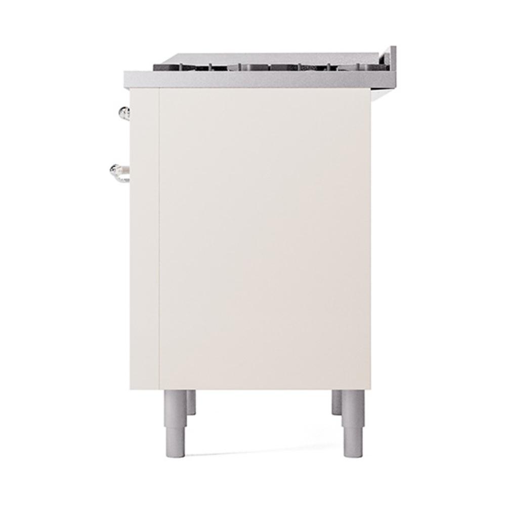 ILVE UN36FQNMPAWC Nostalgie II Noblesse 36 inch Dual Fuel Range (Natural Gas, Solid Door, Antique White, Chrome)
