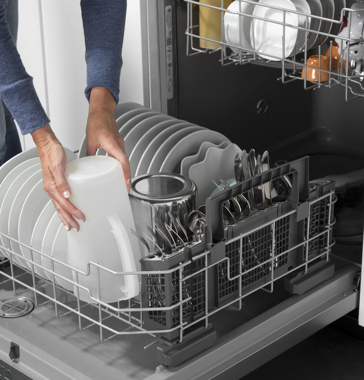 GE® ENERGY STAR® Fingerprint Resistant Top Control with Plastic Interior Dishwasher with Sanitize Cycle & Dry Boost