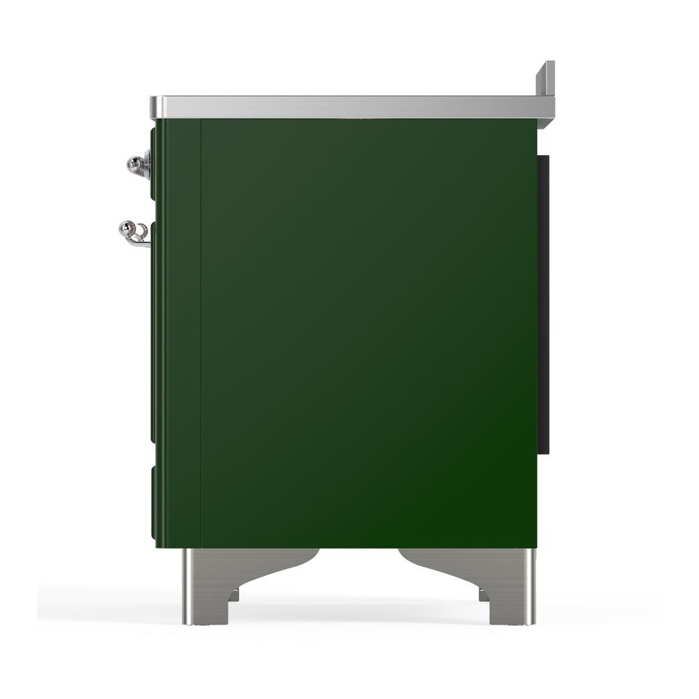 ILVE UMIB48NR3EGC Majestic III 48 inch Induction Range with 6 Elements, 5.02 cu. ft. Total Oven Capacity (Triple Glass Door, Emerald Green, Chrome)