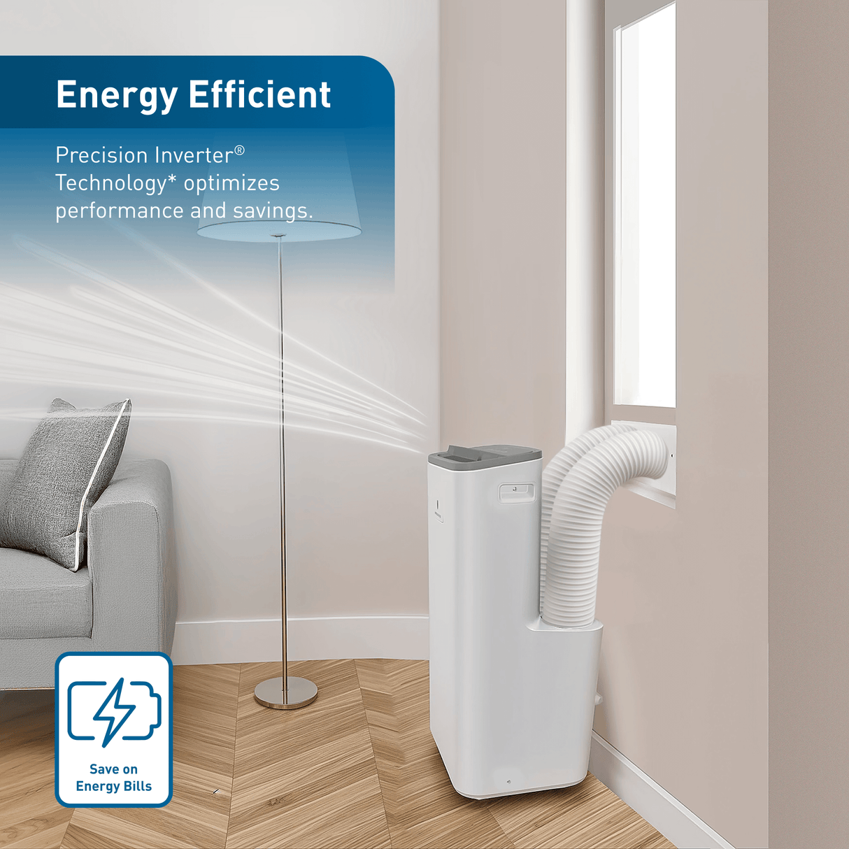Friedrich ZoneAire Premier 14,000 BTU Dual-Hose Smart Portable Air Conditioner with Heat Pump