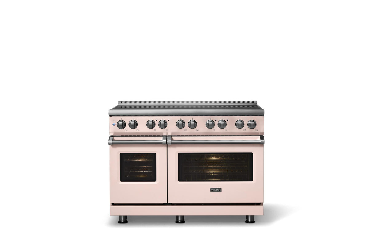 48"W. Induction Range (Finish: Blush, Trim: Polished Chrome)