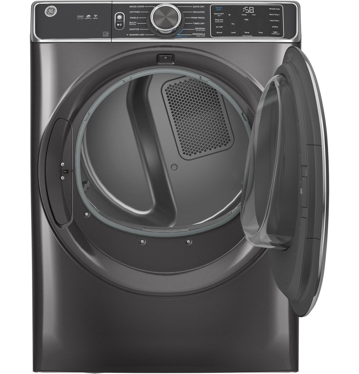 GE® ENERGY STAR® 7.8 cu. ft. Capacity Smart Front Load Gas Dryer with Steam and Sanitize Cycle