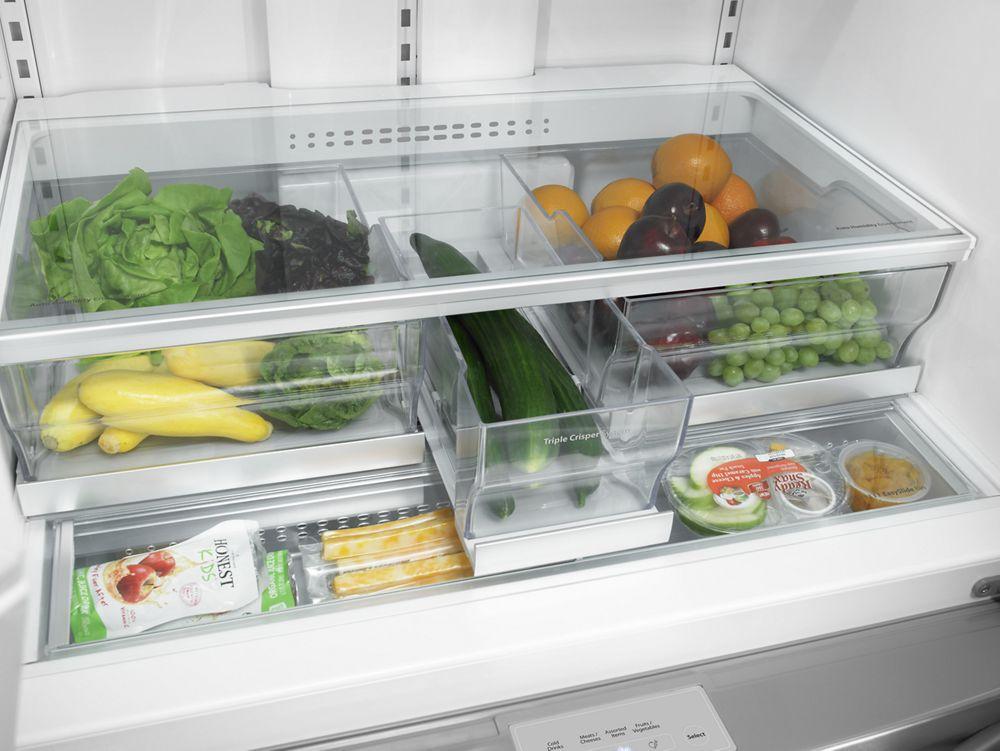 36-inch Wide 4-Door Refrigerator with More Flexible Storage